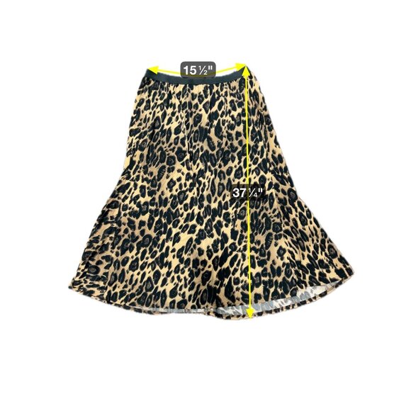 Hot n Hollywood Leopard Print Midi Skirt Elastic Waist Size Medium - Picture 6 of 9